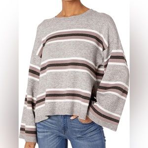 Cupcakes and cashmere gray striped sweater